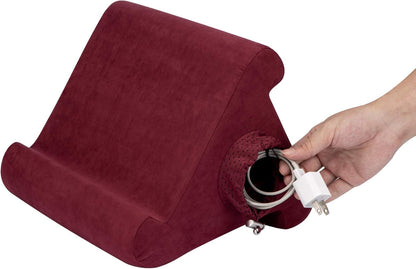 Ipad Tablet Stand with Cubby Storage and Multi-Angle Viewing for Home, Work & Travel. Our Ipad and Tablet Holder Has Storage for Your All Your Personal Items. (Nebbiolo)