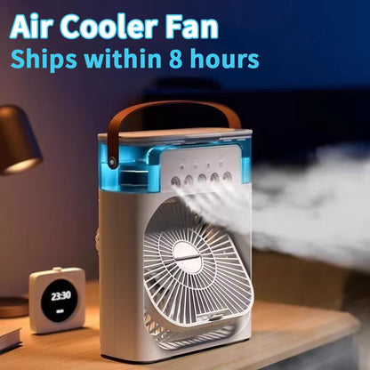 Portable Fan Air Conditioners USB Electric Fan Air Cooler LED Night Light Water Mist Fun 3 in 1 Air Humidifier for Home